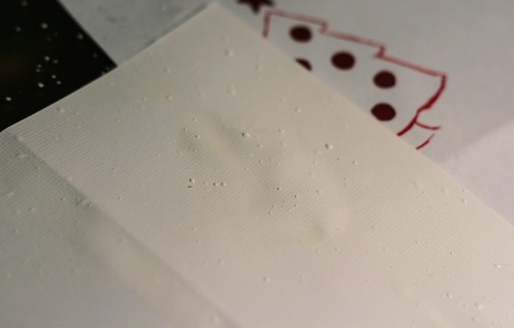 Watercolour christmas cards - masking fluid splatter