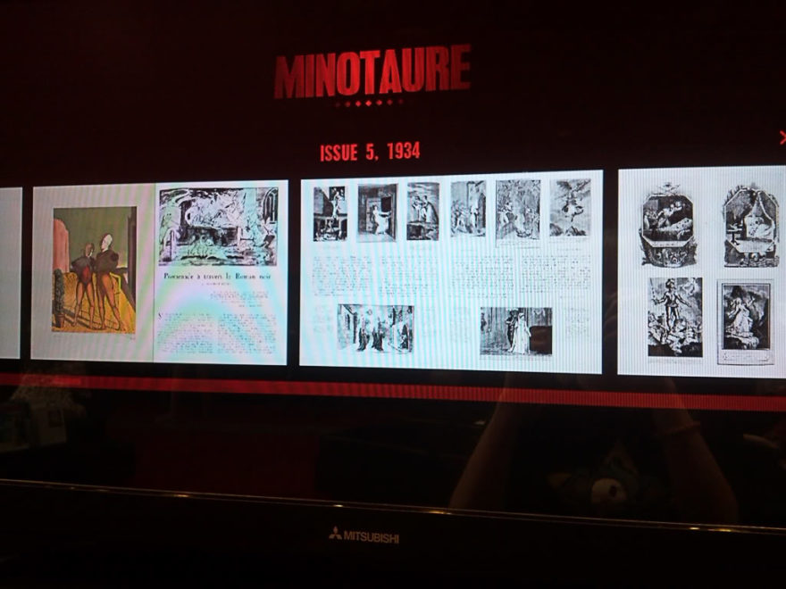 Surrealism Interactive Screen showing pages of the Minotaure 