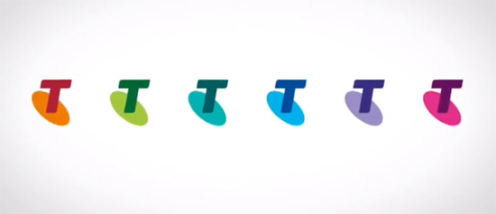 Telstra - new logos in six different colours