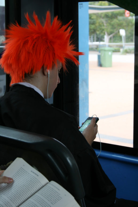 Supanova Brisbane: November 2011 - Guy wearing a wig on the bus