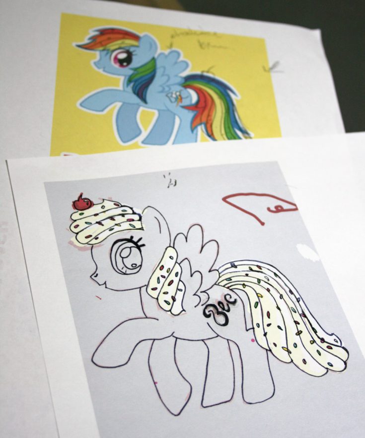 My Little Pony Birthday Card - original reference and printed out rough