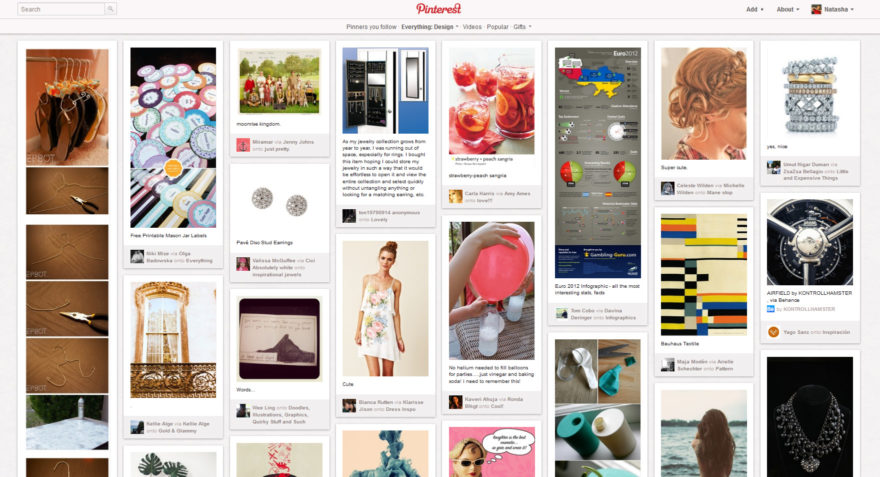 Pinterest main page