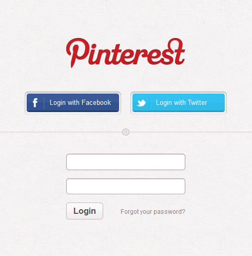 Pinterest - Login Page