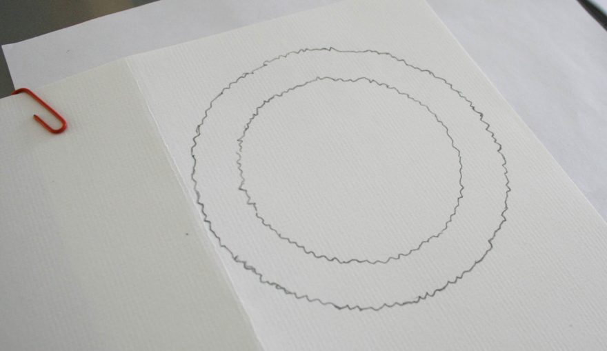 Christmas Cards 2012 - traced wreath outline