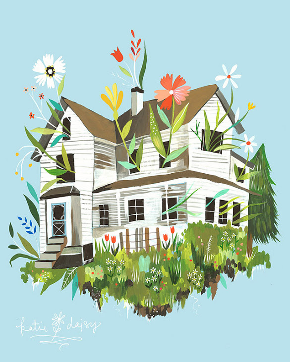 Favourite Artists - Floral House by Katie Daisy
