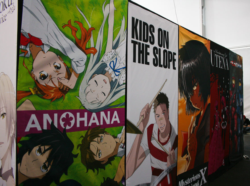 Supanova Brisbane 2013 - Anime posters around one of the booths