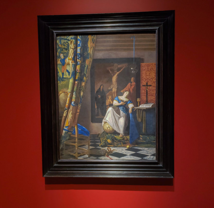 Photo of 'Allegory of Faith' by Johannes Vermeer at Brisbane's GOMA Exhibition
