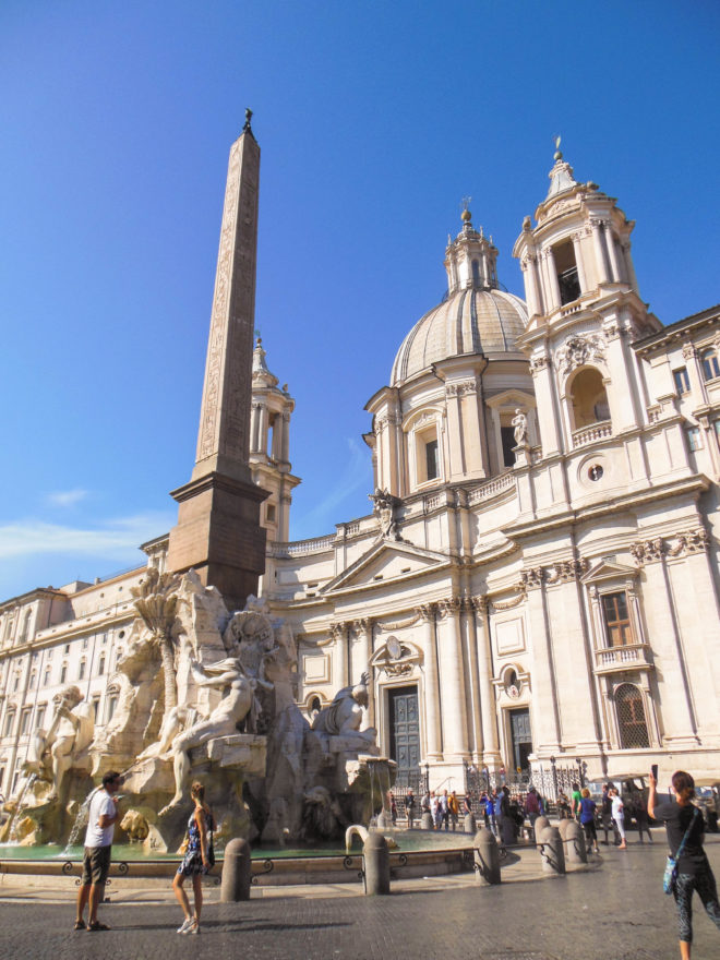 Rome - Fountain of the Four Rivers and Sant'Agnese in Agone in Piazza Navona 