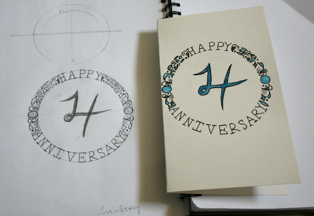 Anniversary Card Sketch and Design